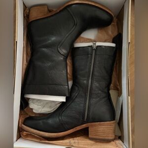 Kork Ease Jewel Black Leather Ankle Boots